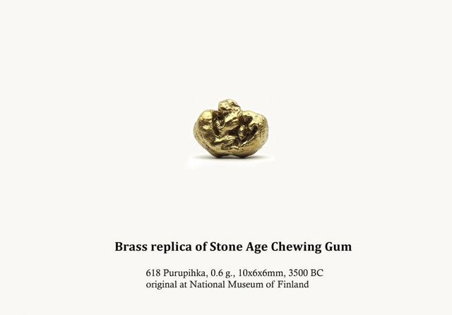 Dina Danish, Brass, Brass Replica of Stone Age Chewing Gum, 2013