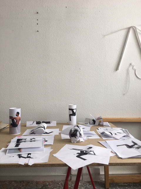 The choices of  Jimmy Robert, The work that I made for the Leopold Hoesch Museum. This picture is of a test in my studio., - My most recent work -, 