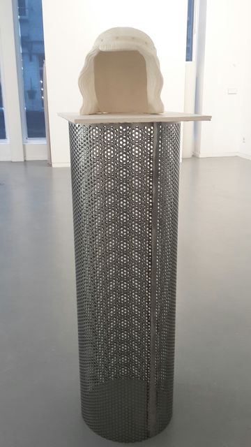 Daniel Van Straalen, Stainless steel, plaster sculpture, marble, Hairdo 1, 2015