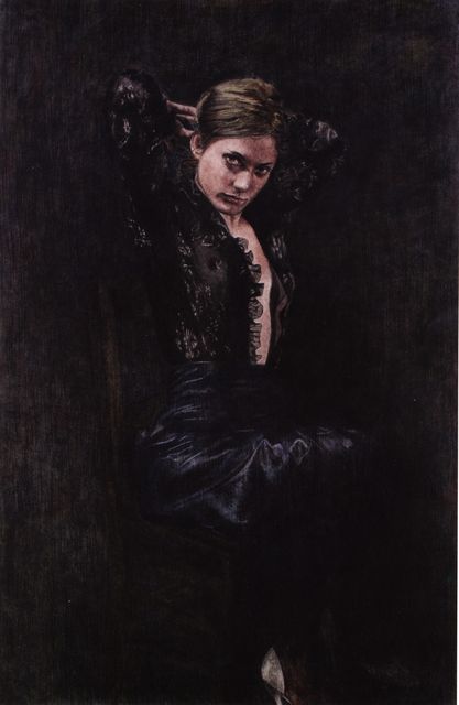 Iris van Dongen, Pastel, pressed charcoal on paper, Pin Up, 2009