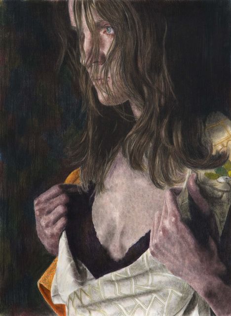 Iris van Dongen, Pastel, pressed charcoal, watercolor on paper, Untitled, 2008
