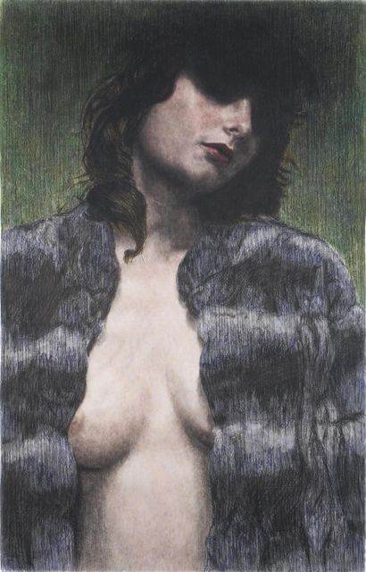Iris van Dongen, Pastel, charcoal, watercolour on paper, Exegesis, 2008