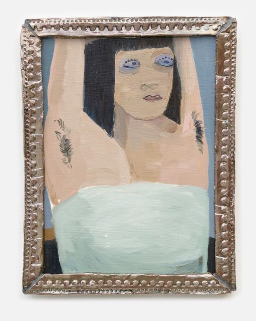 Helen Verhoeven, Oil on panel with ceramic frame, Easy Yes, 2019