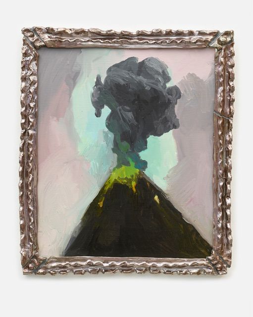 Helen Verhoeven, Oil on panel with ceramic frame, Lava Lava, 2019