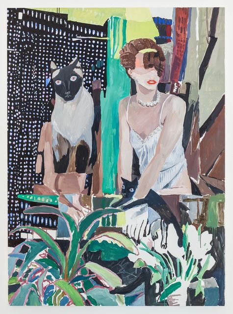 Helen Verhoeven, Acrylic on linnen, Libby - Cats, etc, 2016