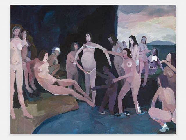 Helen Verhoeven, Acrylic on linnen, Diana Discovers Callistos Pregnancy, 2017
