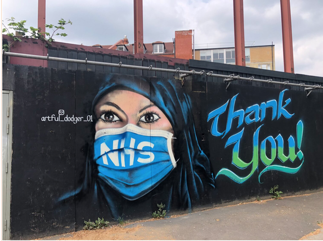 Saskia Olde Wolbers recommends, Murals have been popping up all over town to thank NHS medical workers and key workers who have bravely been working through the coronavirus crisis. , - My favourite art work at the moment -, 
