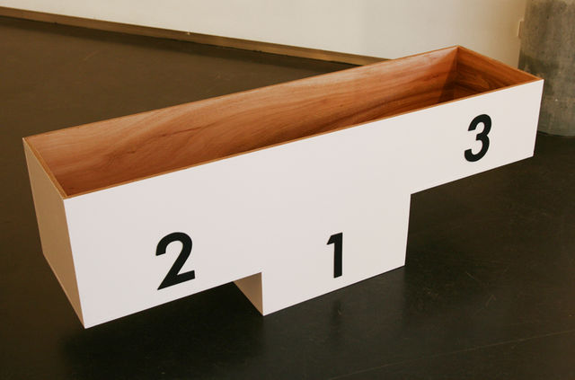 Amalia Pica, Wood and paint, Inverted Podium , 2010