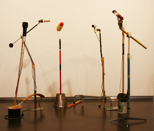 Amalia Pica, Found material, Microphones, 2010