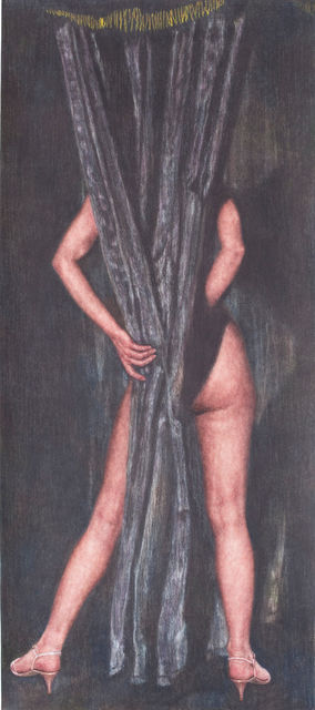 Iris van Dongen, Pastel, charcoal, pencil, water color on paper, Mine eyes seek for thee, 2010