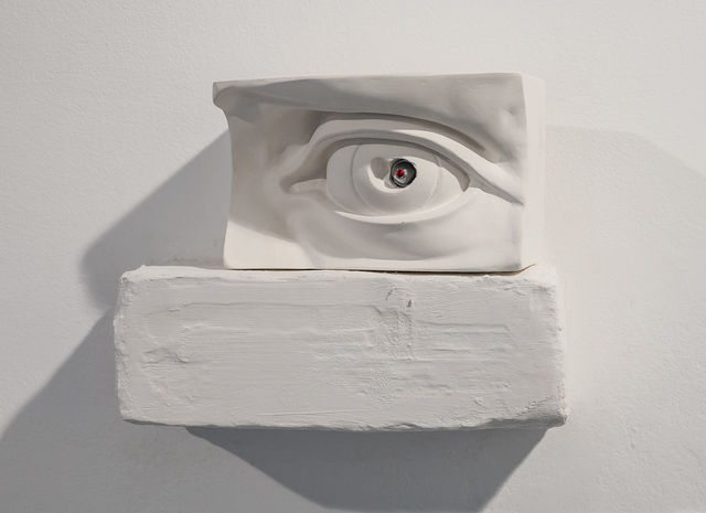 Daniel Van Straalen, Plaster sculpture, laser pen, Untitled, 2015