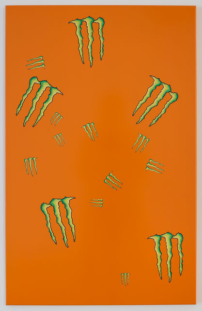 Daniel Van Straalen, Steel, car spray paint, stickers, Energy falling down the tree 2, 2015