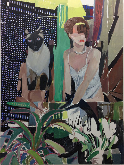 Helen Verhoeven, Acrylic on linen, Libby - Cats, etc., 2016