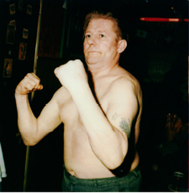 Mark H. Miller, C-print, Muscle Man Ko at Café De Zon, 1980