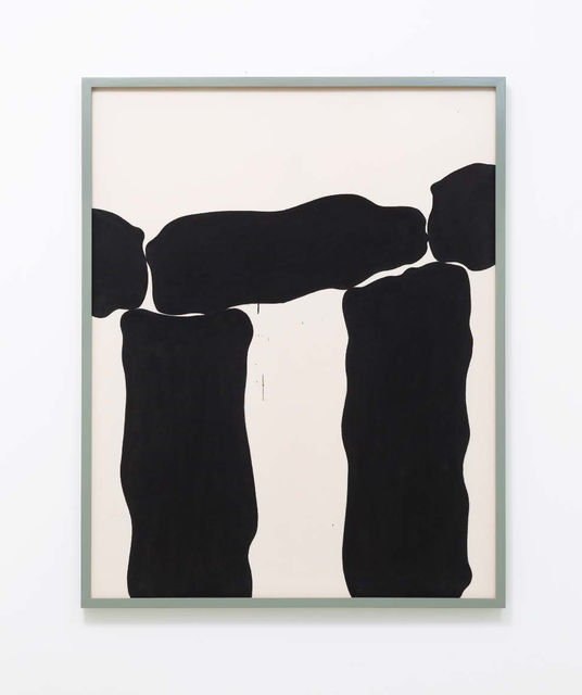 Thomas Raat, Ink on canvas, UV glass, artist frame, Dolmen, 2021