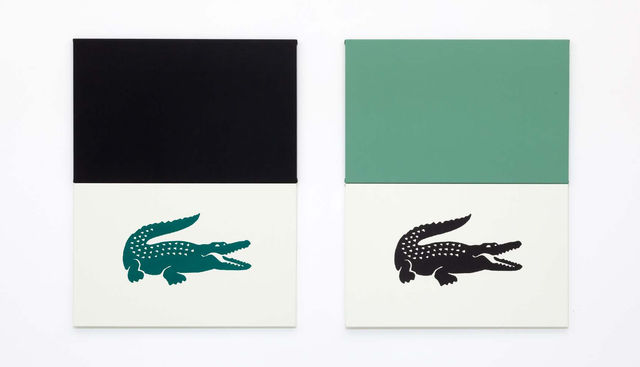 Thomas Raat, Imitation leather, acrylic on linen, Sobek, 2021