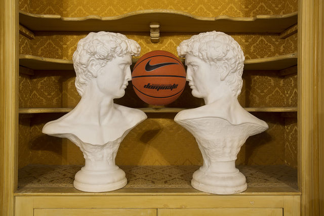 Daniel Van Straalen, Ready made plaster sculpture, basket ball, David David, 2014