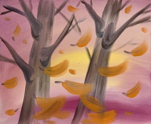 Pim Blokker, Acryl Pigment on Cotton, Autumn Leaves, 2025