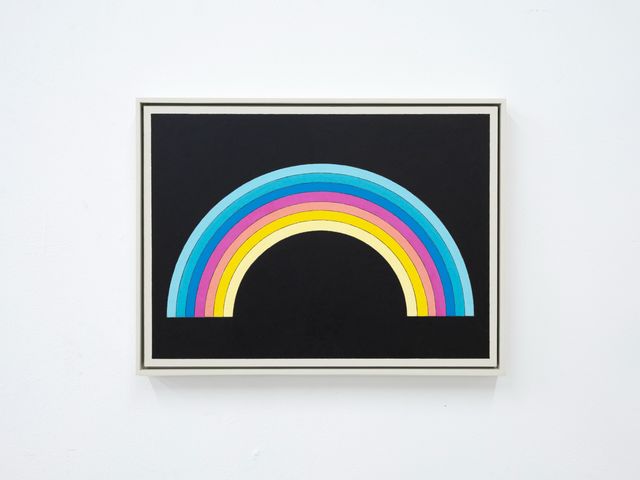 Thomas Raat, Oil on wood, Rainbow (dark), 2025