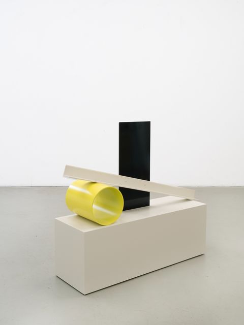 Thomas Raat, Powder-coated aluminium, wood., Model#4 (yellow), 2026