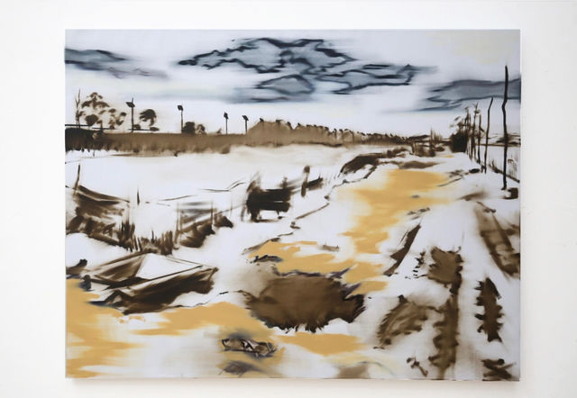 Erika Peucelle, Oil on canvas, Gypsophilia landscape, 2022
