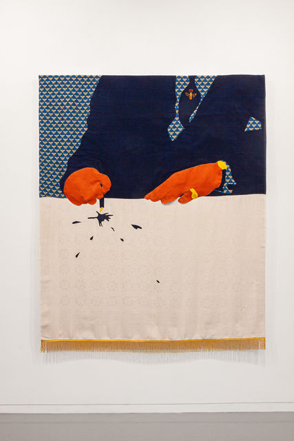 Dina Danish, Cloth, thread, appliqué, embroidery and sewing, Bloody pen, 